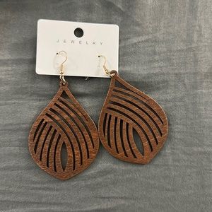 Brown long earrings